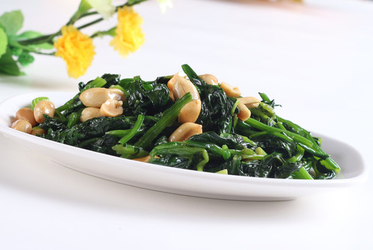 菠菜花生米