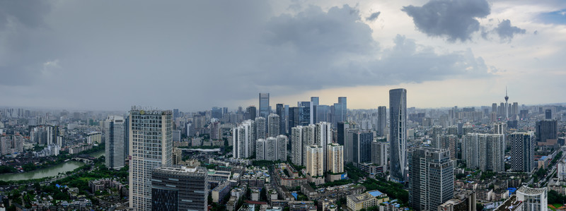 俯瞰成都市中區(qū)全景接片