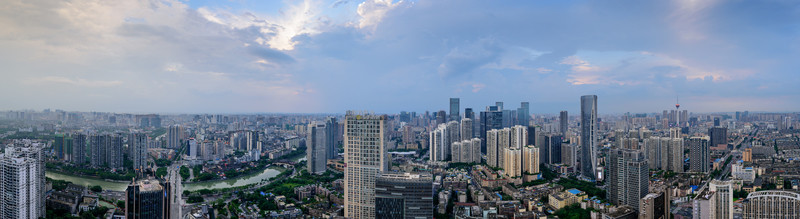 俯瞰成都市中區(qū)全景接片