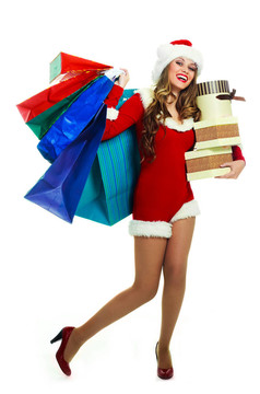 打扮成Santa的女人