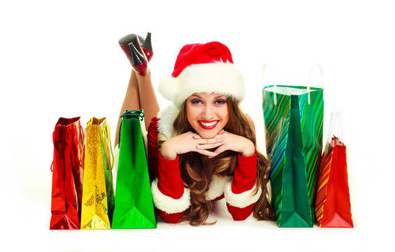 打扮成Santa的女人