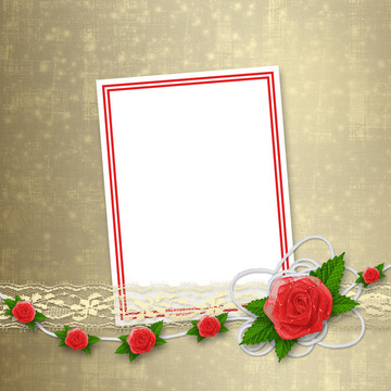 邀請(qǐng)或祝賀與扣眼花邊卡