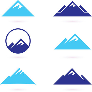 Hill或山圖標(biāo)孤立在白色