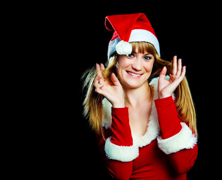 打扮成Santa的女孩