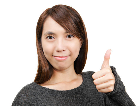 豎起大拇指的女人