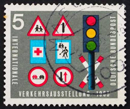 德國(guó)郵票1965交通燈及標(biāo)志