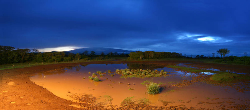 夜間景觀的全景