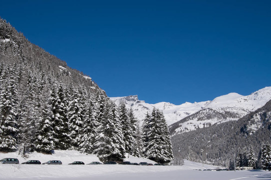 白雪皚皚的山谷