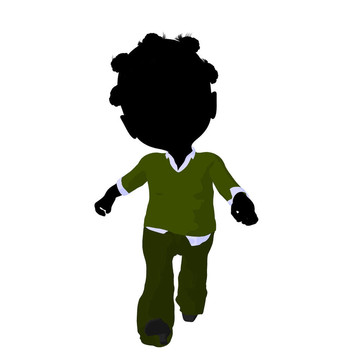 非洲裔小女孩插畫(huà)