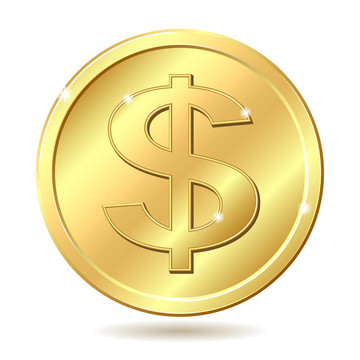 美元符號的黃金硬幣