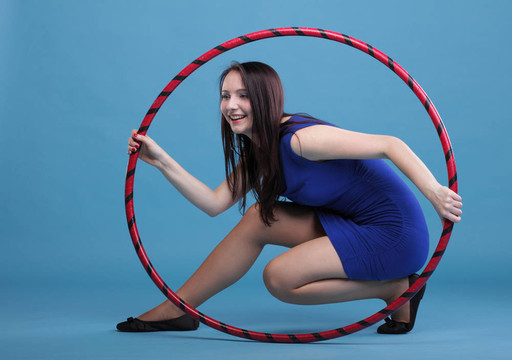 穿著藍(lán)色的美麗女人