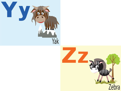 動物字母Y；Z.