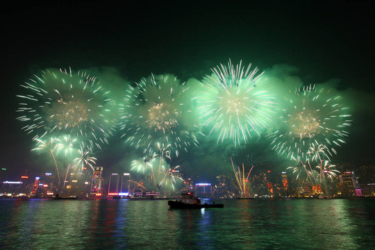 香港的煙花在農(nóng)歷新年2011