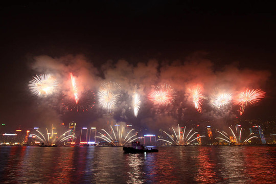 香港的煙花在農(nóng)歷新年2011