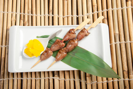烤雞心串