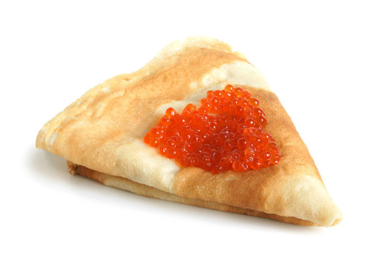 與紅魚(yú)子醬煎餅