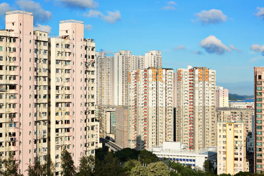 香港擁擠的建筑