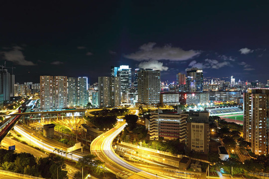 香港市中心的夜晚