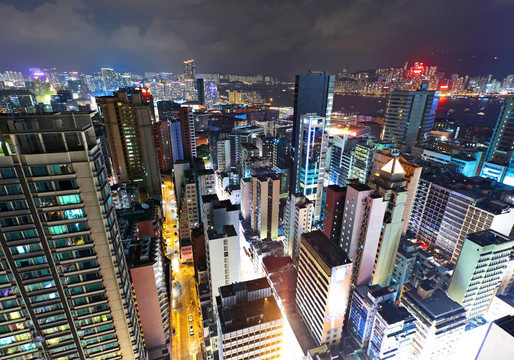 香港市中心的夜晚