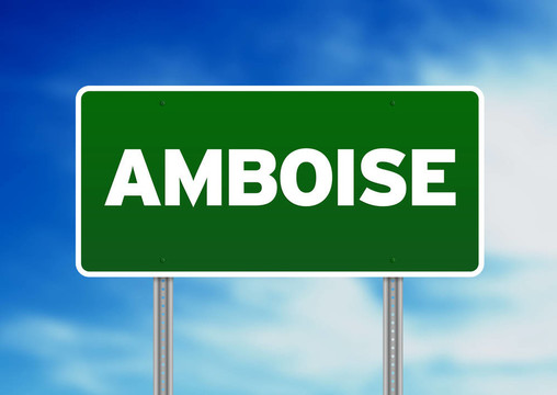 綠色道路標(biāo)志- Amboise；法國