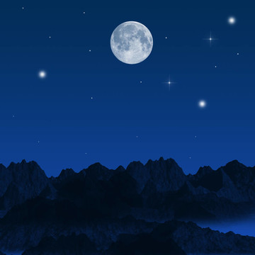 月光下的天空
