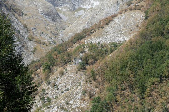 大理石采石場——濱海阿爾卑斯山脈；Carrara；托斯卡納；意大利