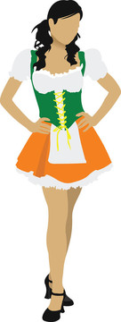 美麗的黑發(fā)女人indress O
