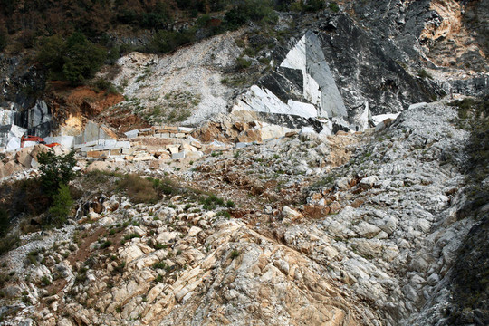 大理石采石場(chǎng)——濱海阿爾卑斯山脈；Carrara；托斯卡納；意大利