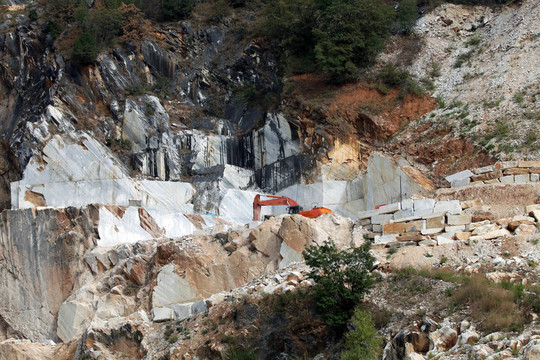大理石采石場(chǎng)——濱海阿爾卑斯山脈；Carrara；托斯卡納；意大利