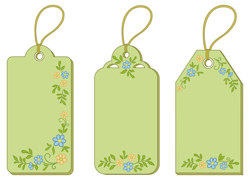 帶花圖案的標(biāo)簽