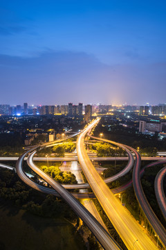 俯瞰成都三環(huán)路航天立交橋夜景