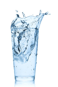 水濺在玻璃上