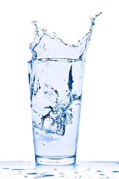 水濺在玻璃上