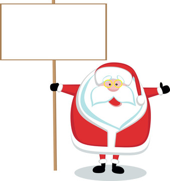 Cartoon Santa控股空白標志。