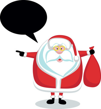 Cartoon Santa與言語泡沫何