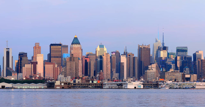紐約市曼哈頓日落全景