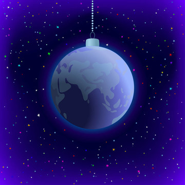 圣誕背景；地球在太空