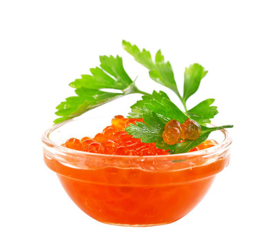 紅魚子醬歐芹特寫