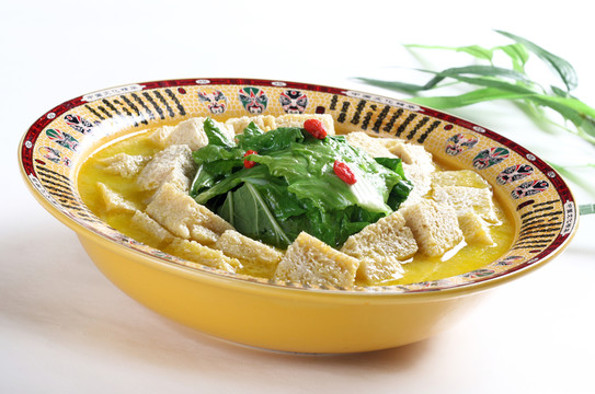 小白菜燉凍豆腐