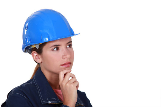一位體貼的女建筑工人。
