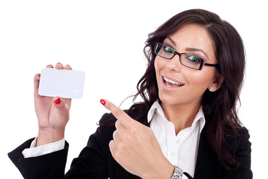 女人抱著她的visitingcard業(yè)務(wù)