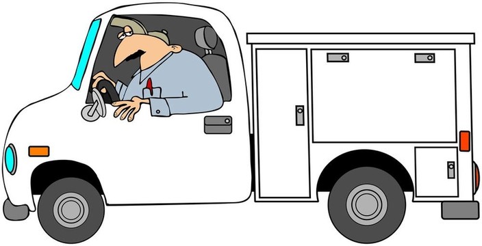 駕駛公用卡車的工人