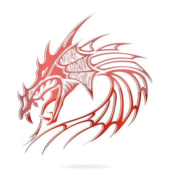 亞洲龍與火焰標(biāo)志紅色