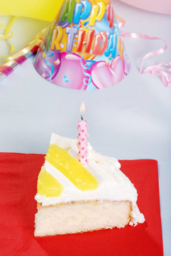 俯視檸檬生日蛋糕