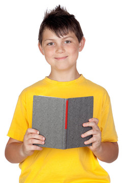 有趣的孩子讀一本書