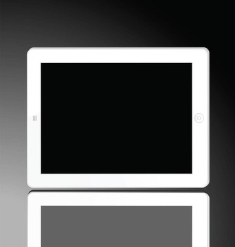 圖為關(guān)閉的白色電腦平板