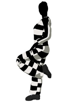女性刑事剪影插圖