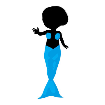 小美人魚插畫剪影