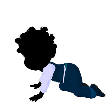 非洲裔小女孩插畫