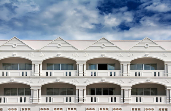 空中殖民風(fēng)格建筑酒店